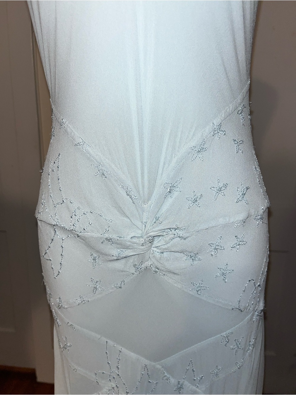 GHOST London Ice Blue Romance Embroidered Gown & Slip | Anna Bayle Archive